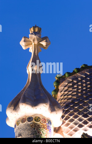 Abenddämmerung Bild vom Dach der Casa Batllo Barcelona Spanien Stockfoto