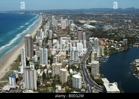 Blick von der A1 Surfers Paradise Blick nach Süden Stockfoto