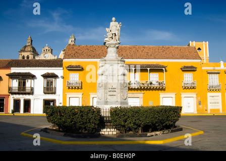 Statue von Christopher Columbus in der Plaza De La Aduana, Cartagena de Indias, Kolumbien Stockfoto