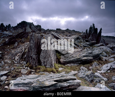 Sturm naht Glyder Fawr. Snowdonia-Nationalpark. Wales Stockfoto