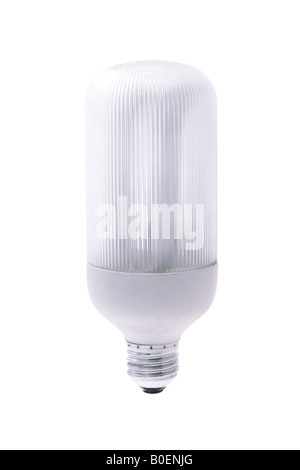 Energiesparlampe auf weißem Hintergrund Stockfoto