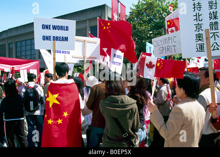Friedliche chinesische Protest Rally statt in Chinatown Vancouver British Columbia Kanada - 26. April 2008 Stockfoto