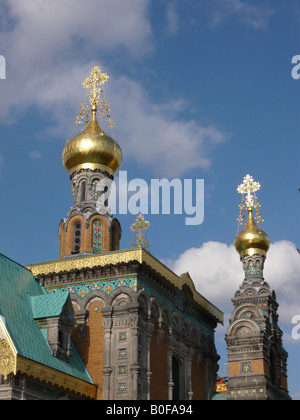 Details zu der russischen Kapelle auf der Mathildenhöhe, Darmstadt Stockfoto