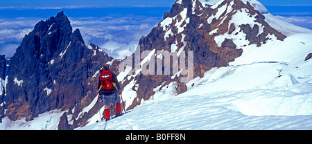 Bergsteigen auf Mount Baker, WA Stockfoto