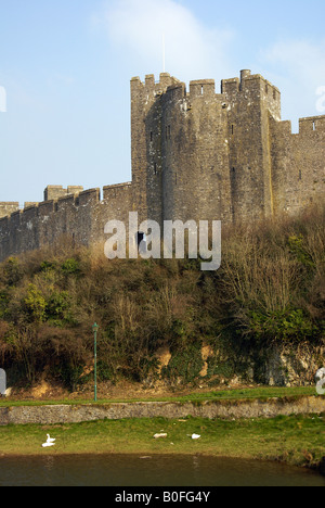 Pembroke Castle in West-Wales Stockfoto