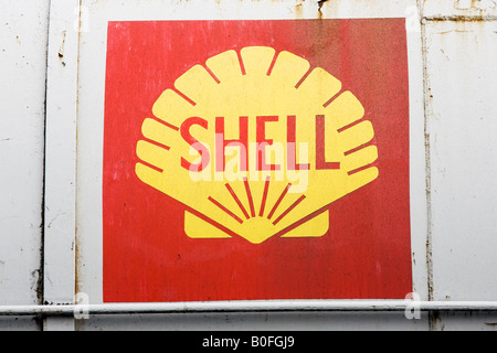 Shell Oil Company Logo auf Öltank Gloucestershire Vereinigtes Königreich Stockfoto