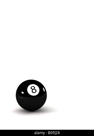 Eight Ball Symbol für Erfolg Großansicht auf Eightball mit Lichtreflexen Stockfoto