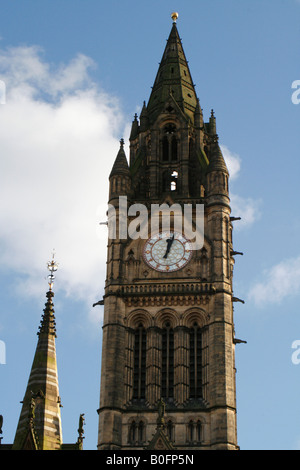 Der Glockenturm des Rathauses, Manchester, UK. Stockfoto