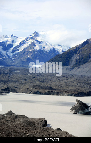 Der See am Ende der Tasman Glacier Malte Brun Mount Cook Aoraki National Park Südinsel Neuseelands Stockfoto