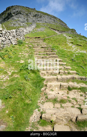 Blick von der Pennine Way in Richtung Gipfel des Pen-y-Gent, Yorkshire Dales, England. Stockfoto