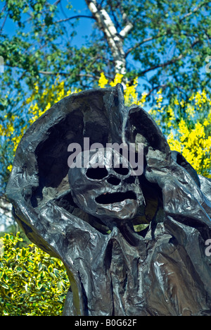 Paris Frankreich, 'jardin Tino Rossi' Schwarz abstrakte Farbe moderne Skulptur Museum Statuen Stockfoto