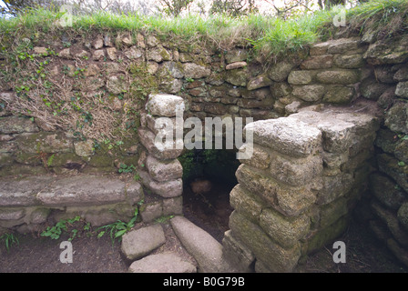 Auch in der Ecke der alten Kapelle am Madron, in der Nähe von Penzance, Cornwall, England, UK Stockfoto