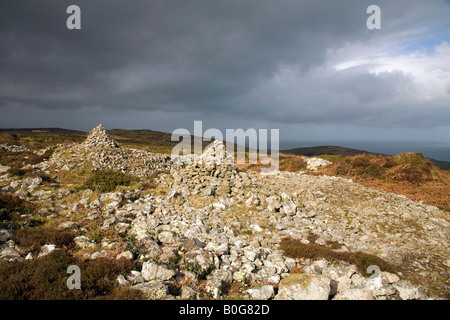 Rosewall Hügel in der Nähe von St Ives Cornwall mit Blick auf das Meer Stockfoto