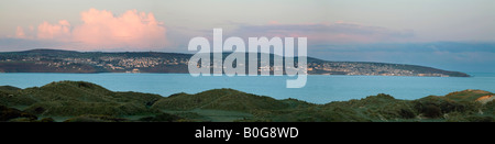 Carbis Bay und St Ives ein Panorama aus Gwithian Dünen Cornwall Stockfoto