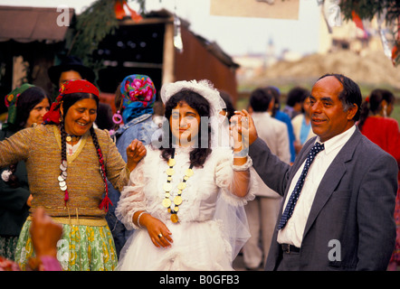 Ein Roma-Zigeuner Hochzeit in Siebenbürgen, Rumänien. Stockfoto