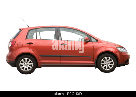 Fließheck Auto auf weißem Hintergrund Stockfoto