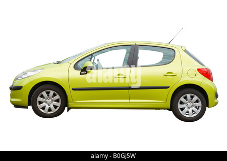 Fließheck Auto auf weißem Hintergrund Stockfoto