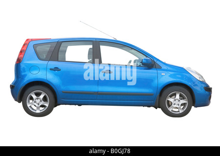 Fließheck Auto auf weißem Hintergrund Stockfoto