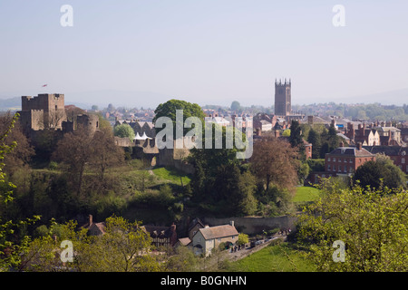 11. jahrhundert Norman und mittelalterliche Burg und Stadt Ludlow Shropshire West Midlands England Großbritannien Großbritannien Stockfoto