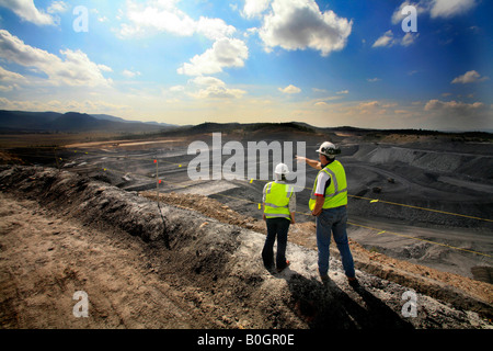 Offener Schnitt Kohle mir im Hunter Valley NSW Australia Stockfoto