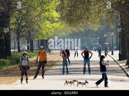 Inlineskater im Hyde Park in London Stockfoto