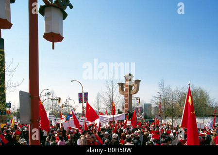 Friedliche chinesische Protest Rally statt in Chinatown Vancouver British Columbia Kanada - 26. April 2008 Stockfoto