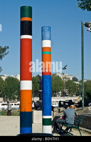 Paris Frankreich, Skulpturenmuseum, 'seine River' 'jardin Tino Rossi', 'Quartier Latin' Jugendgarten Moderne Kunst, Statuen Stockfoto