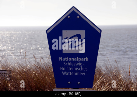 Zeichen, Schleswig-Holstein Nationalpark Wattenmeer, Ellenbogen nahe Liste, Insel Sylt, Nordfriesischen Inseln, Schleswig-Holstein Stockfoto