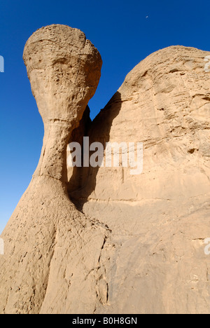 Ausgewaschene Felsformationen in der Wüste Sahara, El Ghessour, Tassili du Hoggar, Wilaya Tamanrasset, Algerien, Nordafrika Stockfoto