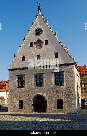Gebäude in der Altstadt Platz von Bardejov, ein UNESCO-Weltkulturerbe, Slowakei Stockfoto