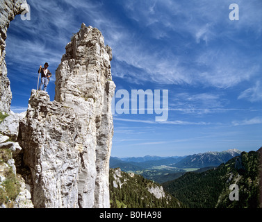Felsnadel Felsenturm in der Nähe von Schachen, Alois Rieger (Kroll), Garmisch-Partenkirchen, Upper Bavaria, Bavaria, Germany Stockfoto