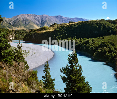 Rakaia Gorge, Rakaia River, Canterbury Plains, Südinsel, Neuseeland Stockfoto