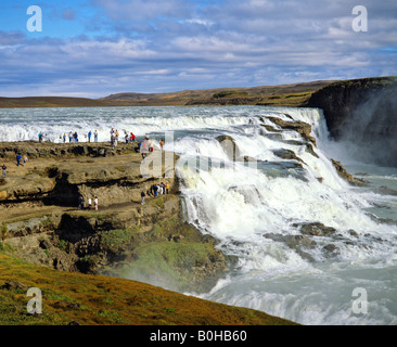 Gullfoss Wasserfall, Fluss Hvítá, Haukadalur, Island Stockfoto