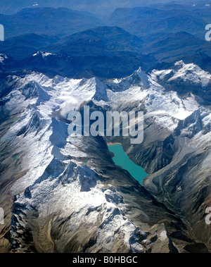 Laguna Paron Berg Lagune, Cordillera Blanca, Antenne anzeigen, Anden, Peru, Südamerika Stockfoto