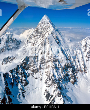 Mount Foraker, Denali National Park, 5304 m, Luftaufnahme, Alaska Range, Alaska, USA Stockfoto
