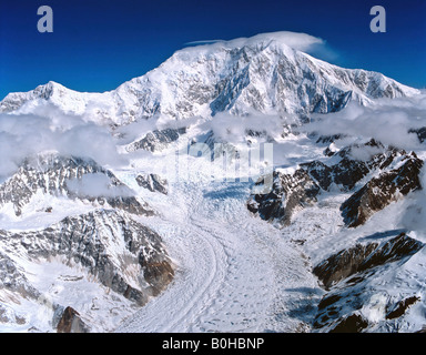 Mount McKinley, 6195 m höchsten Berg Nordamerikas, Gletscher, Alaska Range, Alaska, USA Stockfoto