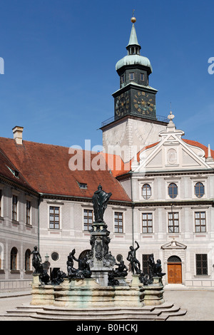 Brunnen im Innenhof der Residenz, Residenz München, München, Bayern, Deutschland Stockfoto