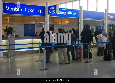 Ticketing, Kassen, Charles de Gaulle International Airport, Paris, Frankreich Stockfoto