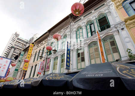 Chinatown, chinesischen District, Shop-Fassaden entlang Neil Road, Singapur, Südostasien Stockfoto