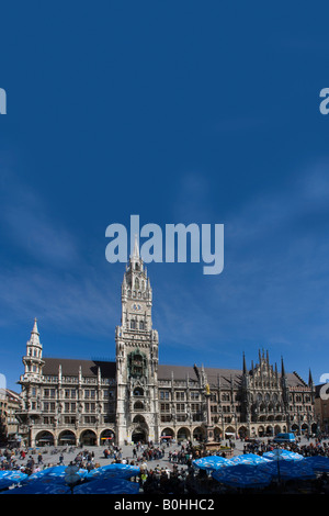 Neues Rathaus, neues Rathaus, Marienplatz-Platz, München, Bayern, Deutschland Stockfoto