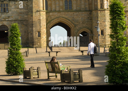 Battle Abbey in West Sussex UK, Schauplatz einer entscheidenden Schlacht zwischen Sachsen und Normannen in der englischen Geschichte, wo Harold starb Stockfoto