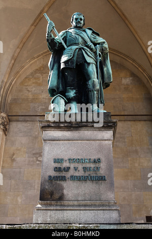 Statue an der Feldherrnhalle, Field Marshall Hall in München, Bayern, Deutschland Stockfoto