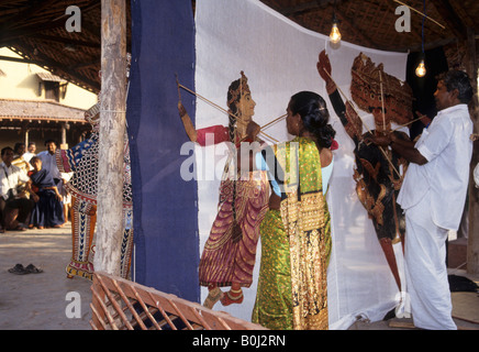 Eine indische Puppentheater in ländlichen IN Agra, Indien Stockfoto