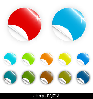 Vektor-Illustrationen von verschiedenen modernen glänzend glänzend Icons Sticker oder Tags auf den Verkauf von verschiedenen Designfarben Einzelhandel Stockfoto