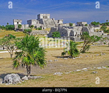 Tulum, eine Maya-Küste Festung und Hafen auf der Halbinsel Yucatan Stockfoto