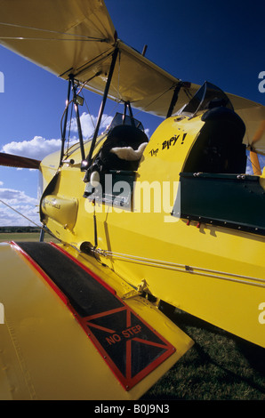 Alte britische Trainer Doppeldecker De Havilland DH - 82c Tiger Moth Stockfoto