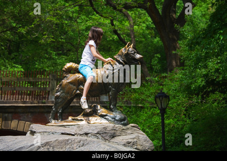 Balto-Skulptur im Central Park Upper Manhattan New York City New York USA Künstler E Roth Stockfoto