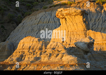 Block-Bereich in Theodore Roosevelt Nationalpark Einheit Watford Nord Dakota USA Einbruch Stockfoto