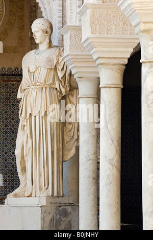 Sevilla, Andalusien, Spanien. Casa de Pilatos, Haupt-Innenhof Patio Principal Stockfoto