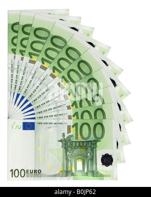 100 Euro-Banknoten, eintausend Euro überhaupt Stockfoto